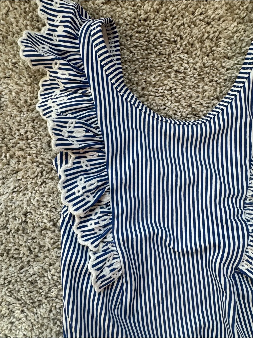 Carter’s Girls Swimsuit Bundle Size 4T Classic Stripes and Ruffle swimsuit set
